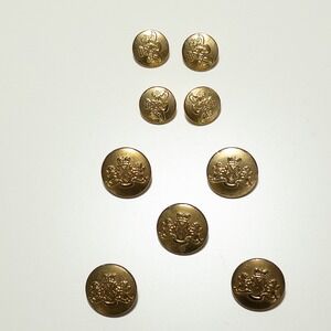 Brooks Brothers Shank Style Buttons Gold Tone Coat Of Arms Preppy Collegiate